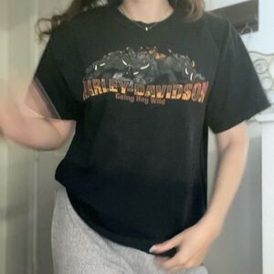 Vintage Y2K Harley-Davidson Going Hog Wild Graphic Tee Shirt Sz Large Mens Texas